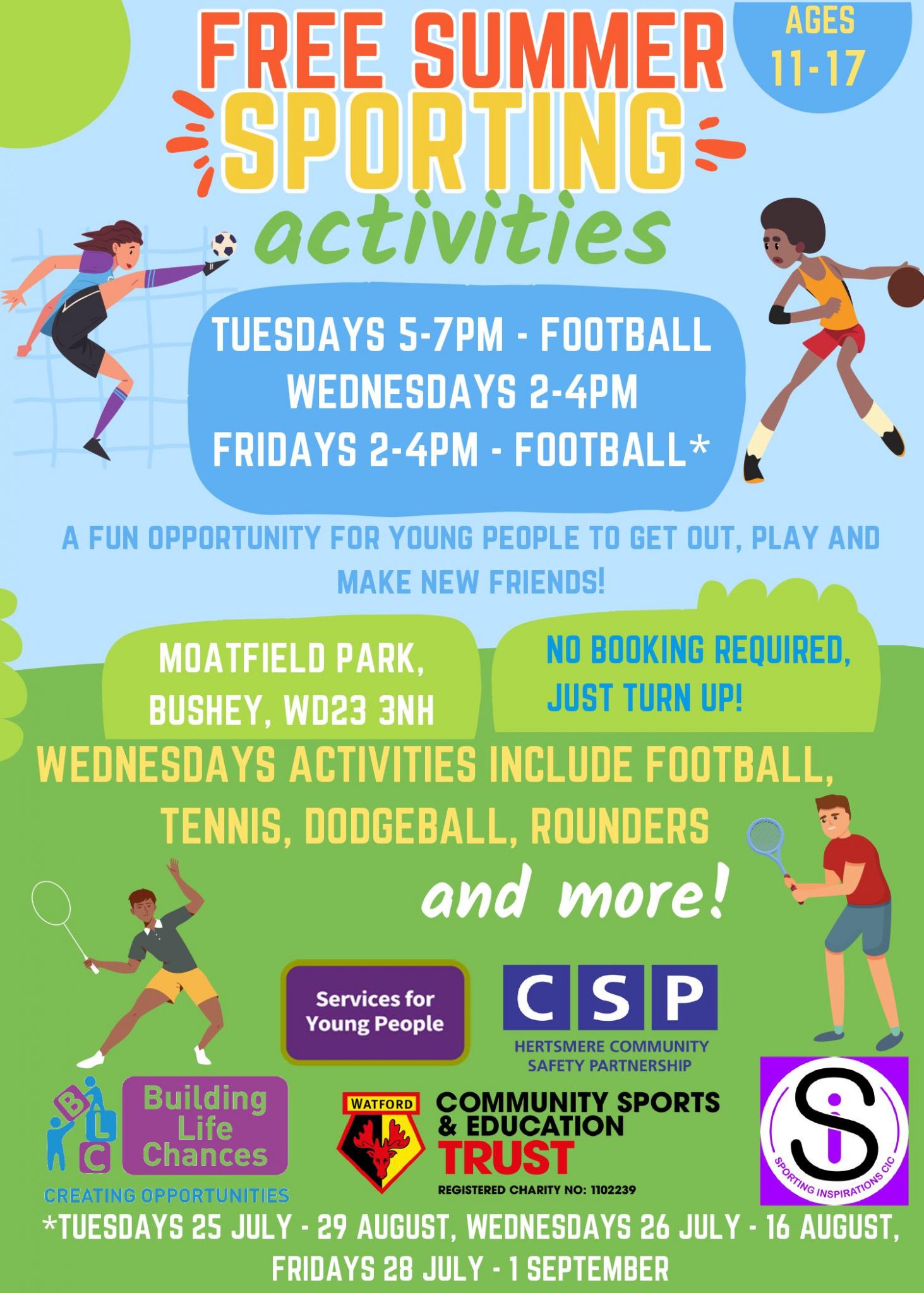 Free Summer Sporting Activities – Aldenham Parish Council